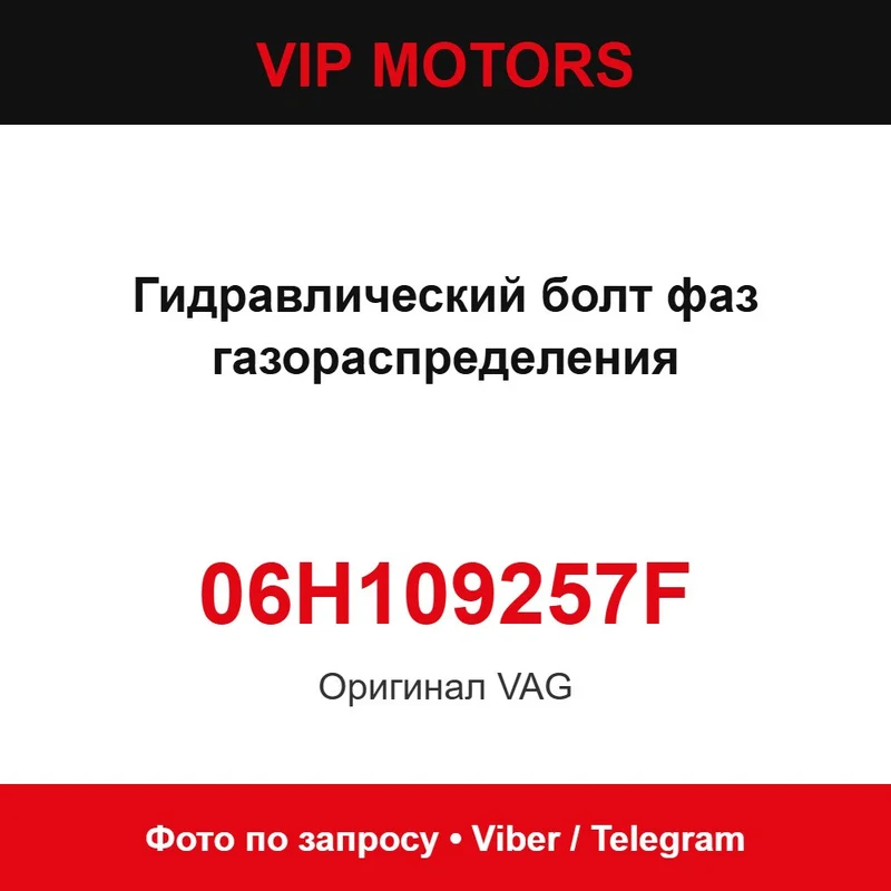 Гідравлічний болт фаз газорозподілу 06H109257F VAG 06H109257F