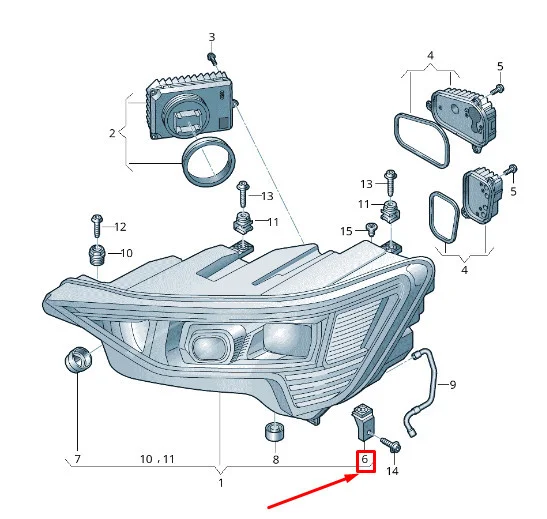 Тримач (кріплення) передньої правої фари Audi e-tron 1413001026 Audi 1413001026