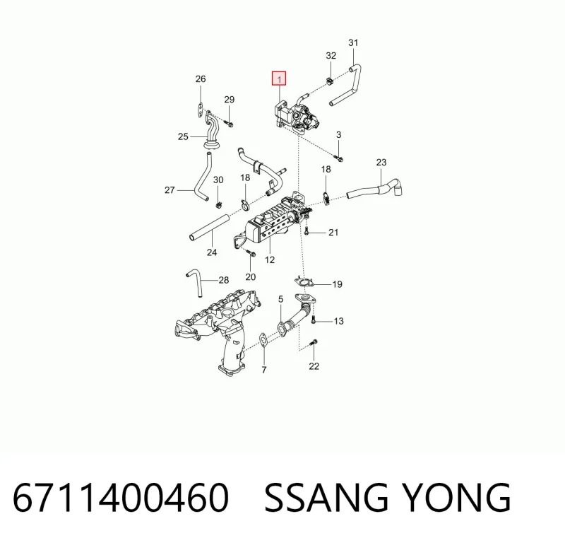 Клапан EGR рециркуляції газів 6711400460 SsangYong 6711400460