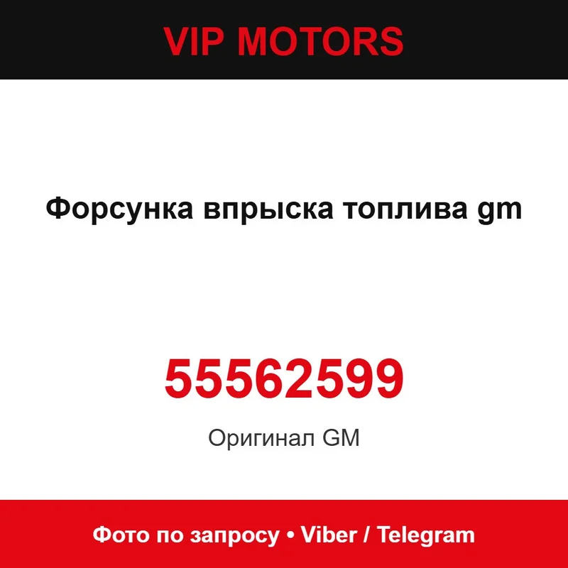 Форсунка впорскування палива GM 55562599 Chevrolet 55562599