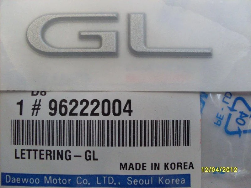 Емблема напис GL хром Nexia 96222004 Daewoo 96222004
